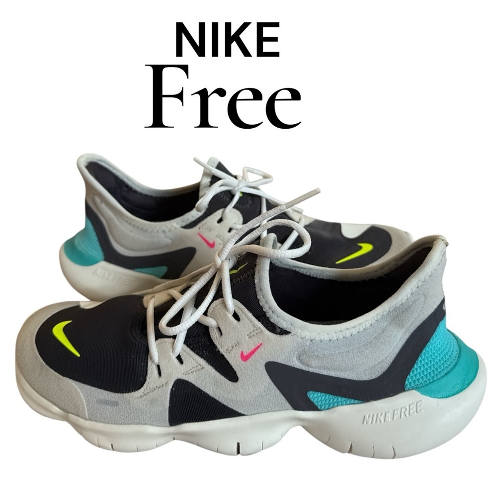 Nike Free RN 5.0 Women’s Running Shoes Thunder Grey AQ1316-100 Size 8.5 Neon